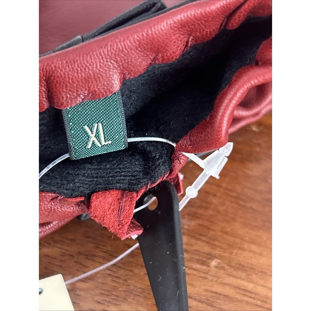 Ralph Lauren Women's Vintage Red Leather Gloves XL - Picture 5 of 5